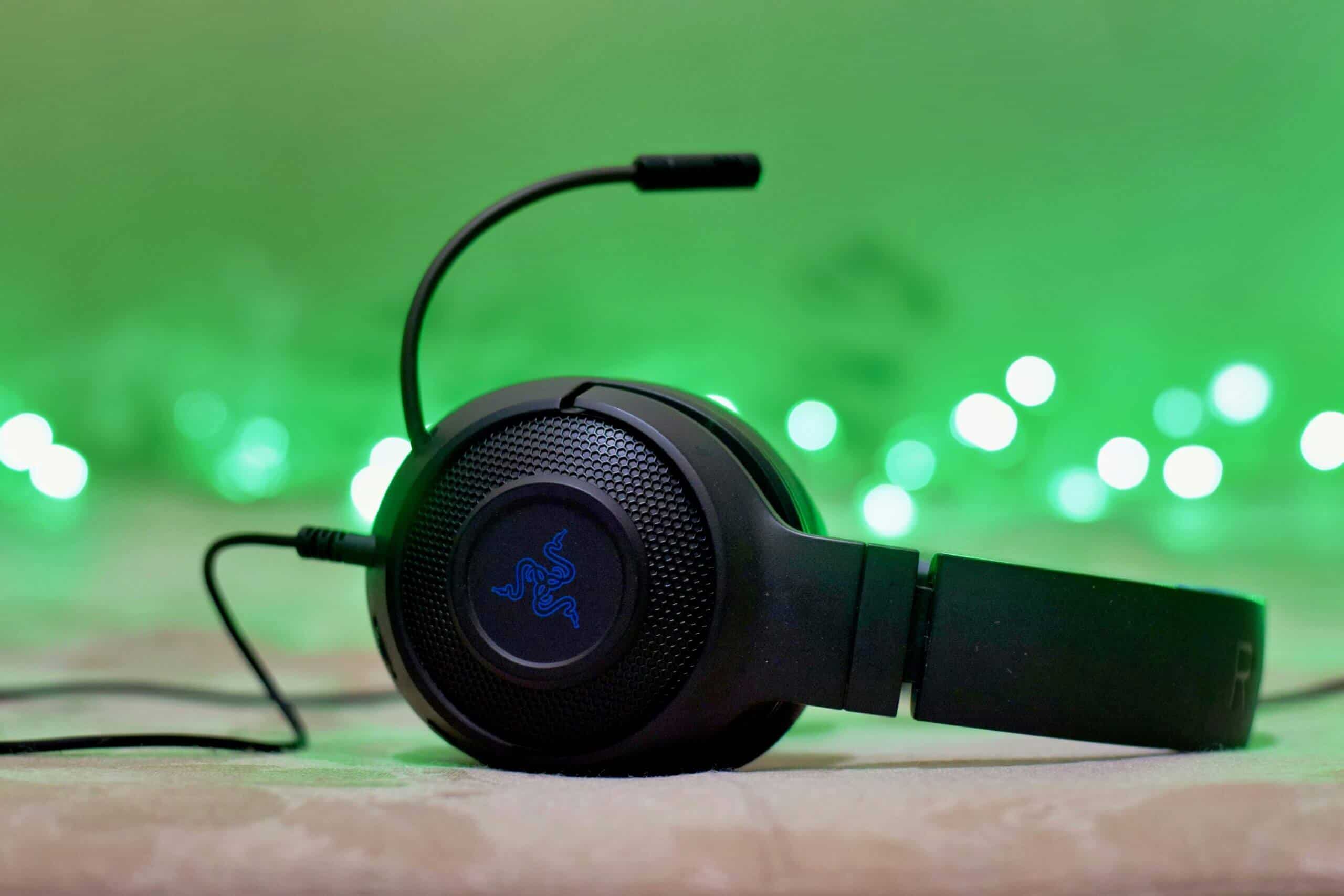 Best Xbox headset Razer gaming headphones with boom microphone and green ambient lighting