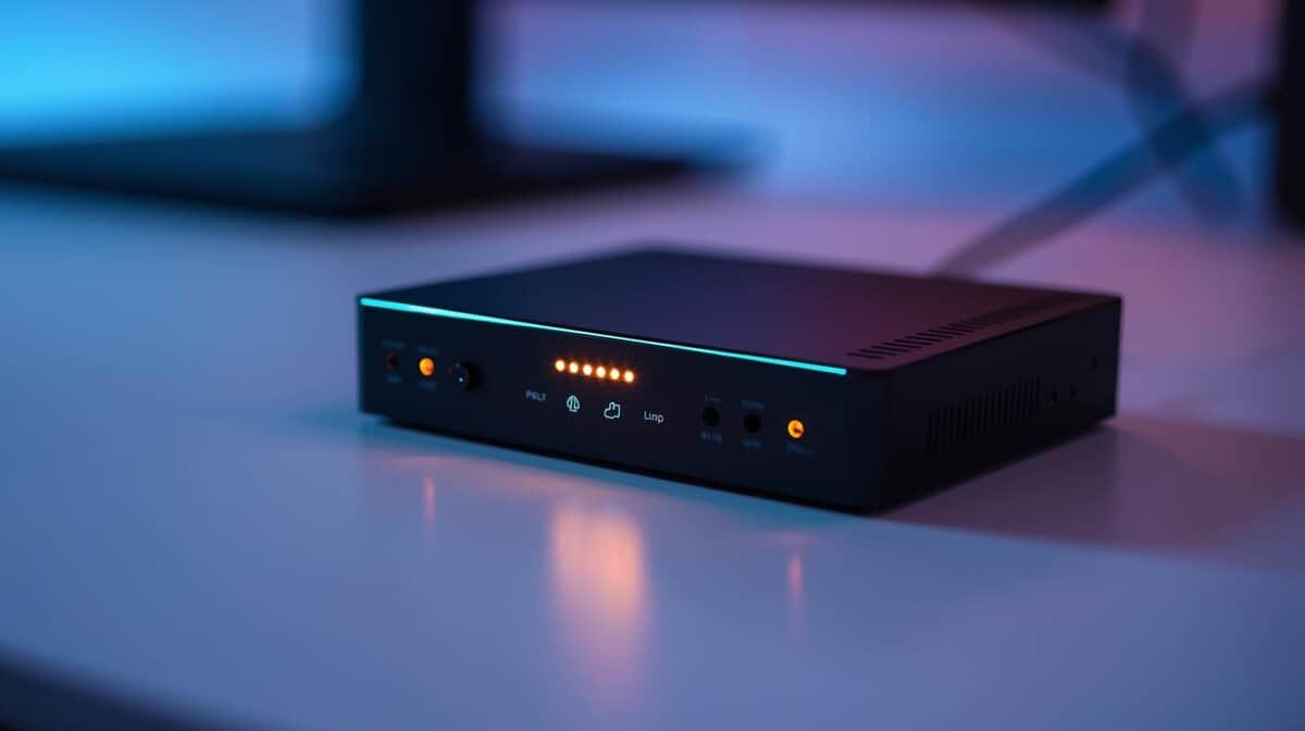 Best capture cards for streaming external USB model with LED indicators on desk