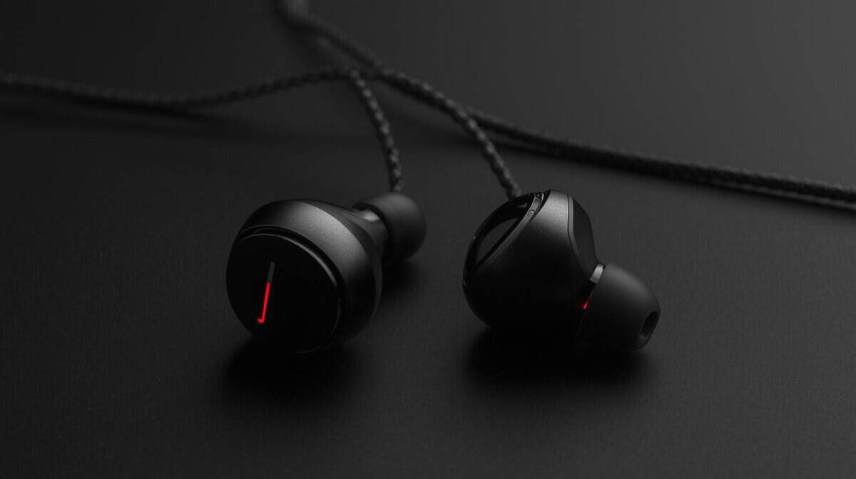 Best cheap gaming earbuds black wired design with braided cable and red accent