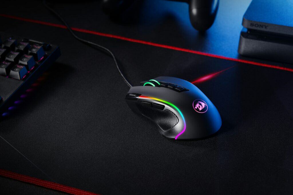 Gaming mouse pad surface close-up relevant to optical vs laser mouse tracking performance
