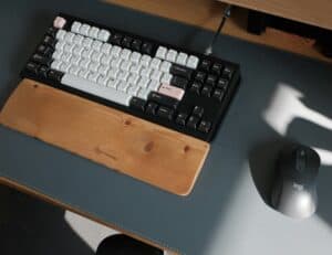 Best wrist rest for a keyboard with wood and gel options on a desk