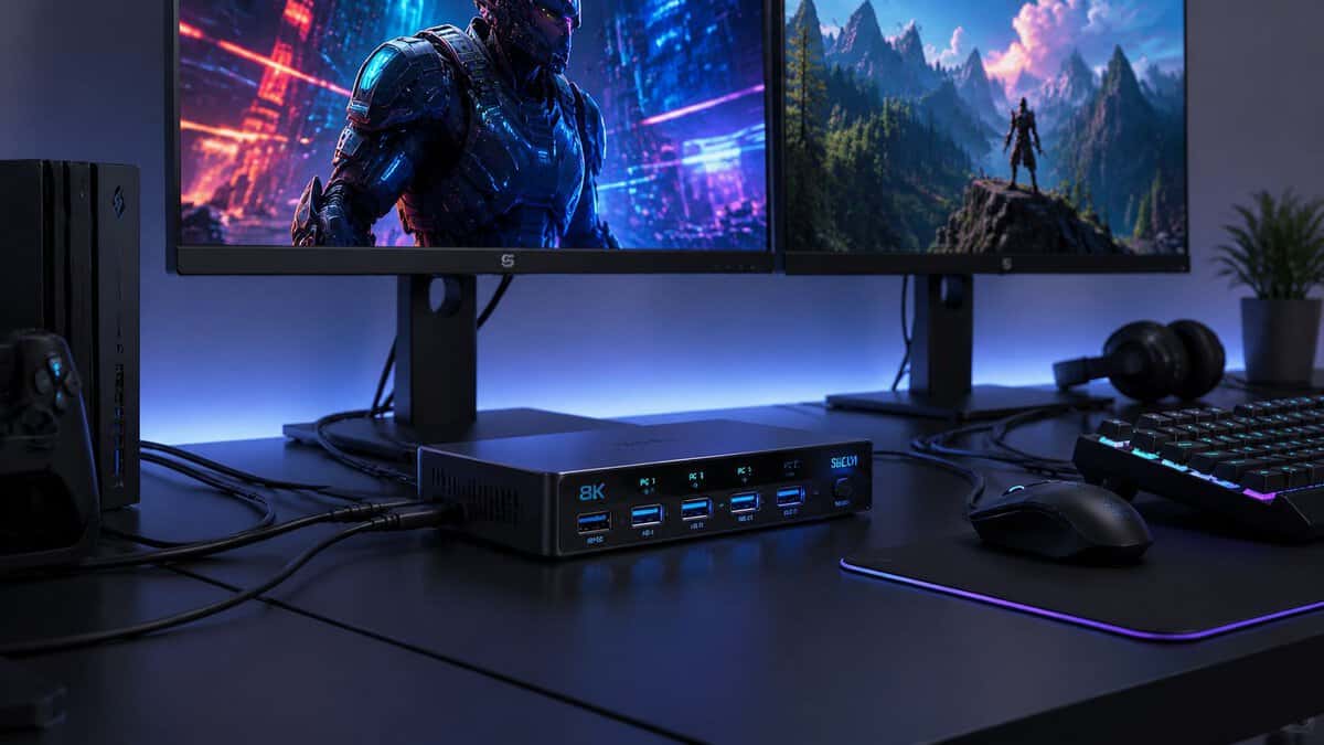 Best KVM switch for gaming on a dual-monitor RGB battlestation, sharing two gaming PCs across both displays