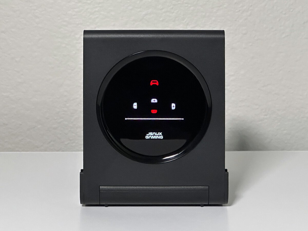 Round charge screen on the switch 2 pro controller charging dock showing red icons for the controllers that are charging